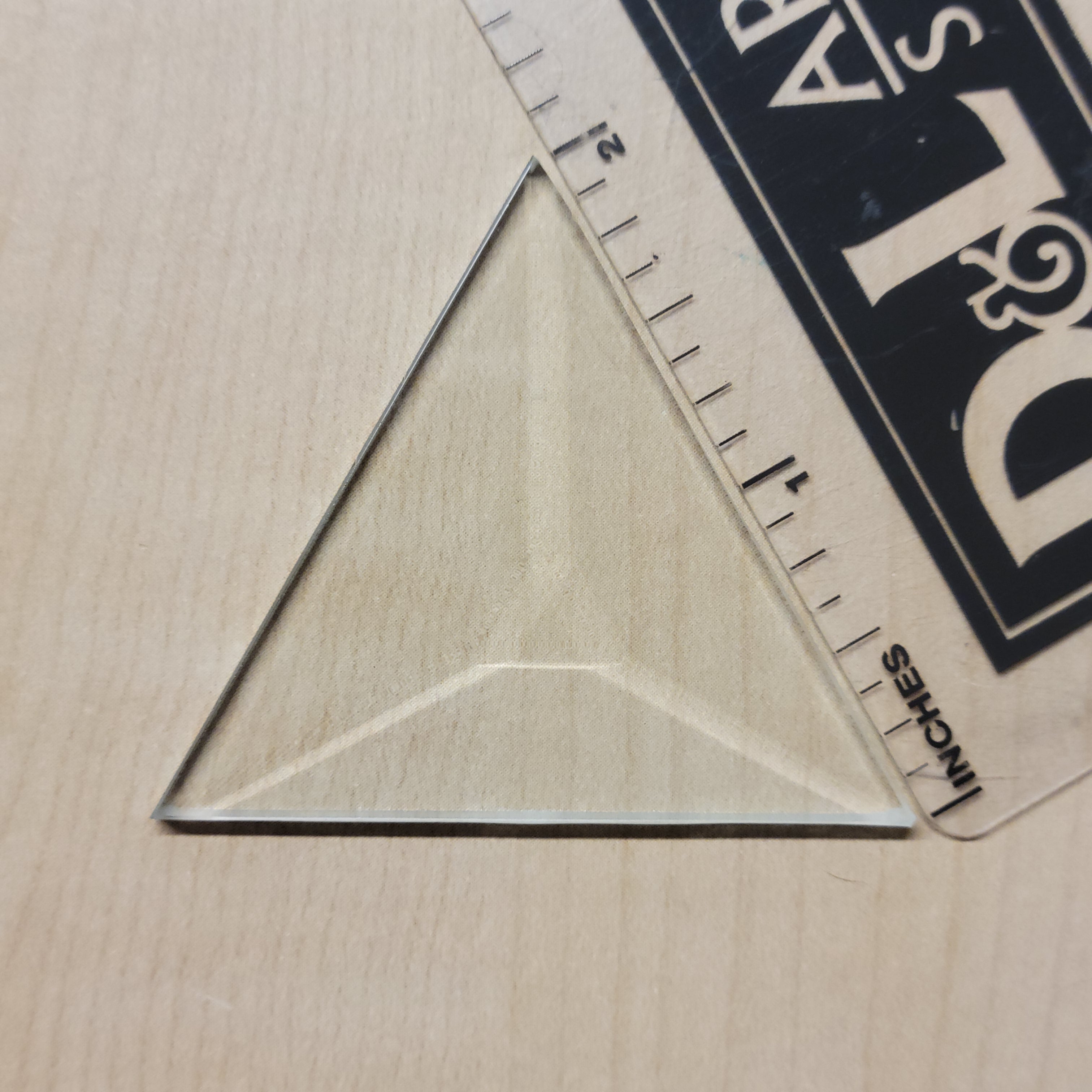 CLOSEOUT 2" Triangle Clear Beveled Glass | 7 Pack